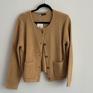 Cozy Tan Waffle Knit Cardigan